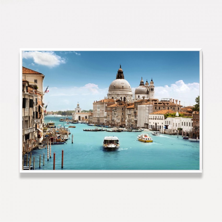 Quadro Paisagem Cidade Canal de Veneza - Lindas Águas Azuis