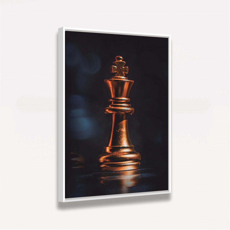 Quadro Xadrez Rei em Dourado
