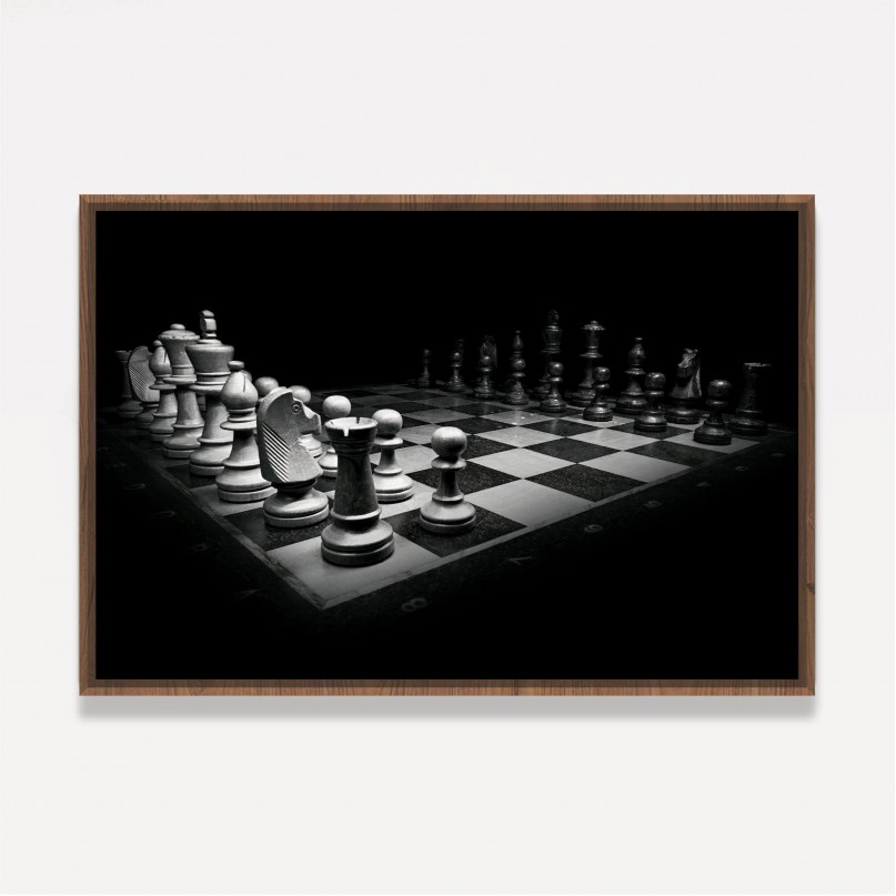 Quadro Xadrez Preto e Branco Tabuleiro - Let's Play
