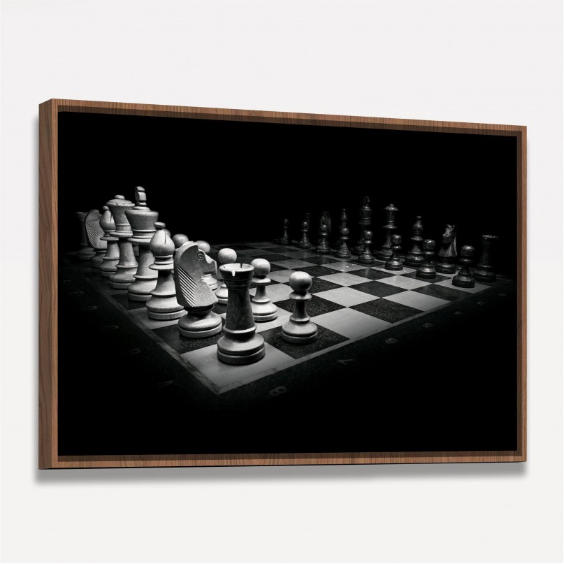 Quadro Xadrez Preto e Branco Tabuleiro - Let's Play