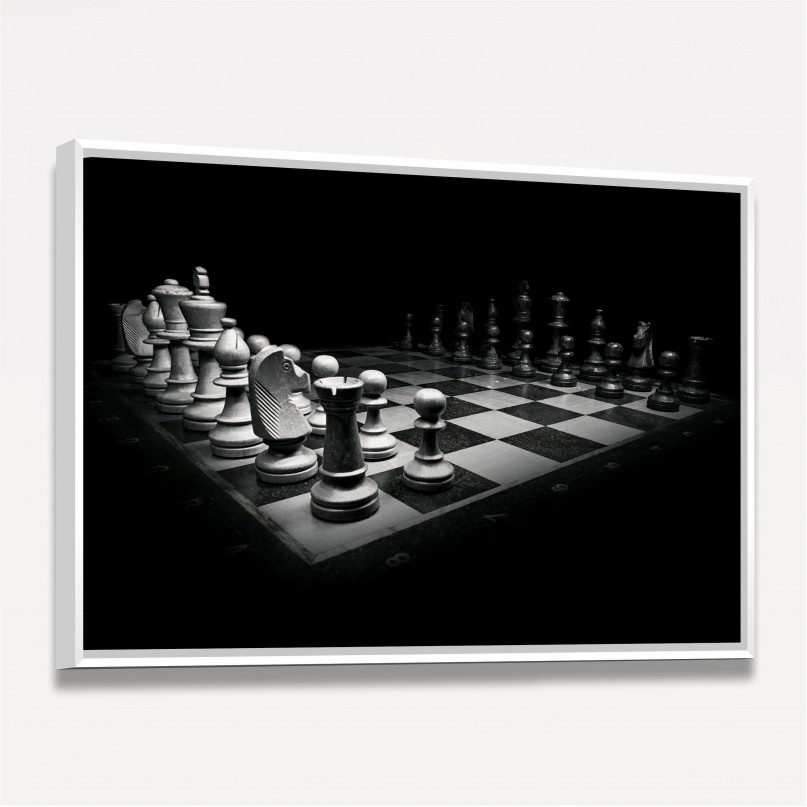 Quadro Xadrez Preto e Branco Tabuleiro - Let's Play