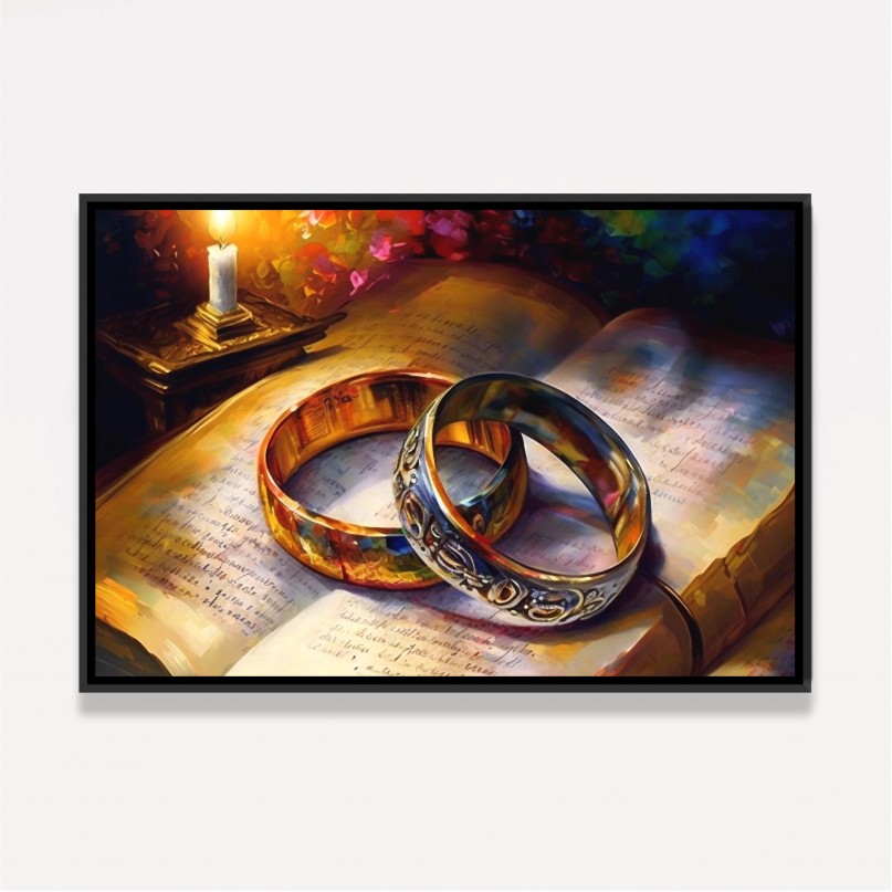 Quadro Artístico Aliança Amor e Fé Sagrado