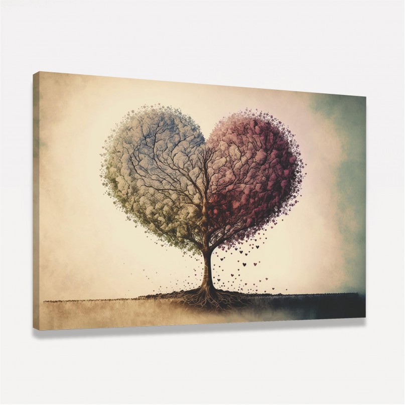 Quadro Árvore da Vida Amor Abstrato 