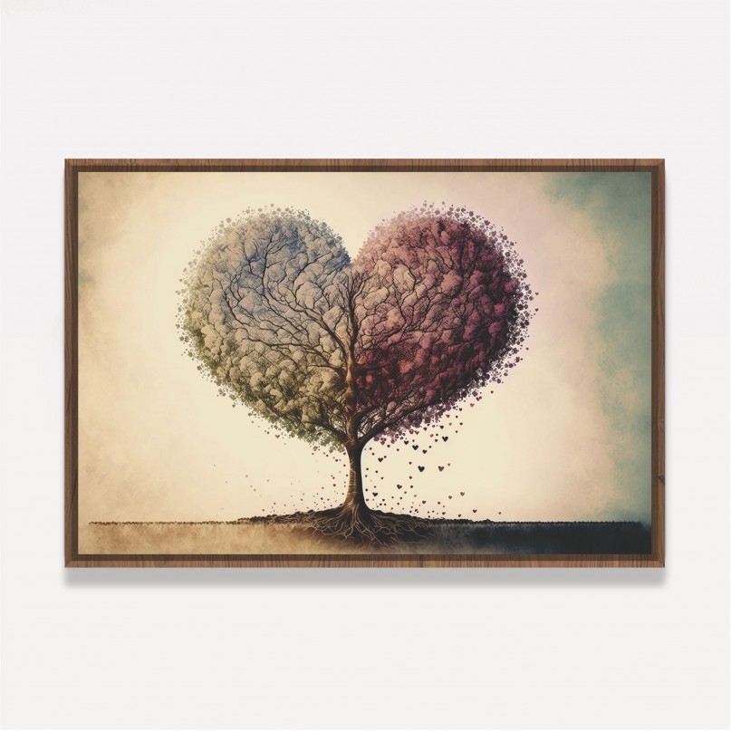 Quadro Árvore da Vida Amor Abstrato 