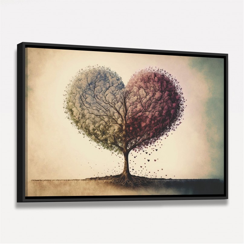 Quadro Árvore da Vida Amor Abstrato 