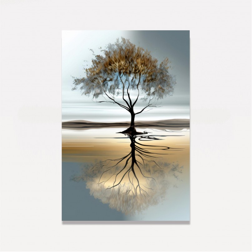 Quadro Abstrato Árvore Reflexo da Vida