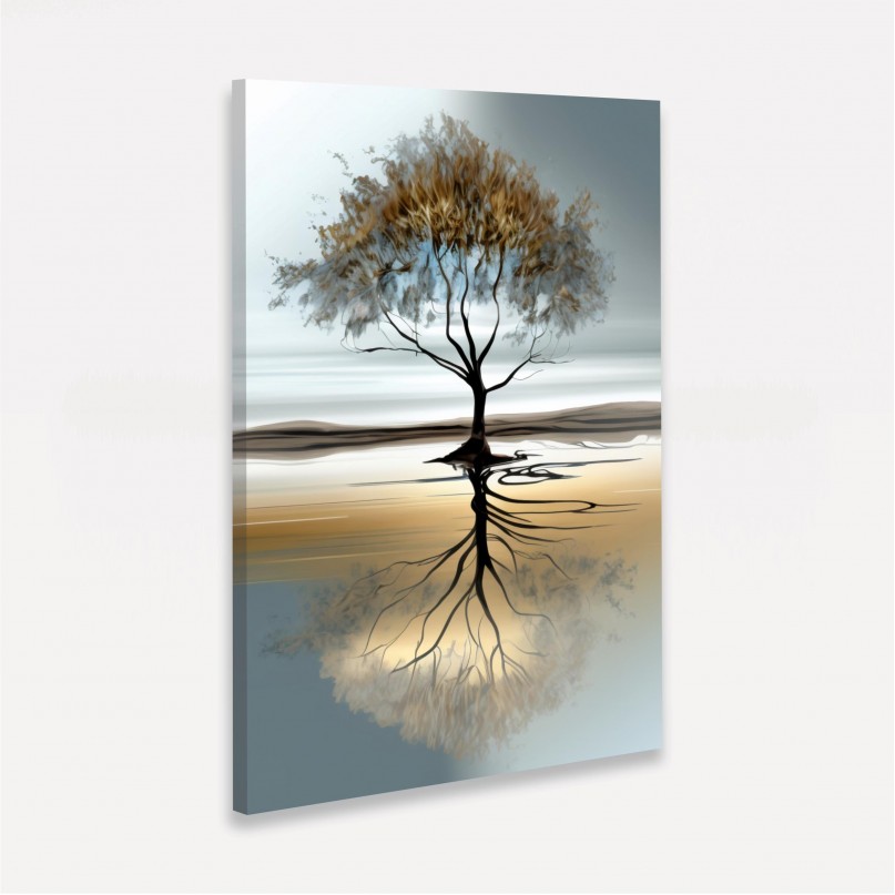 Quadro Abstrato Árvore Reflexo da Vida