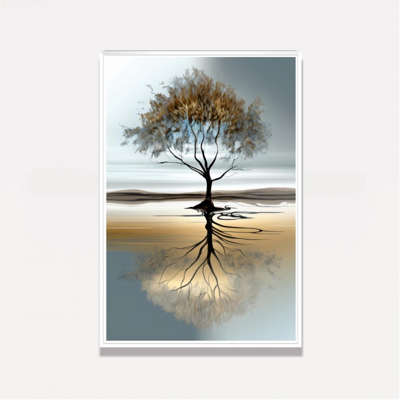 Quadro Abstrato Árvore Reflexo da Vida