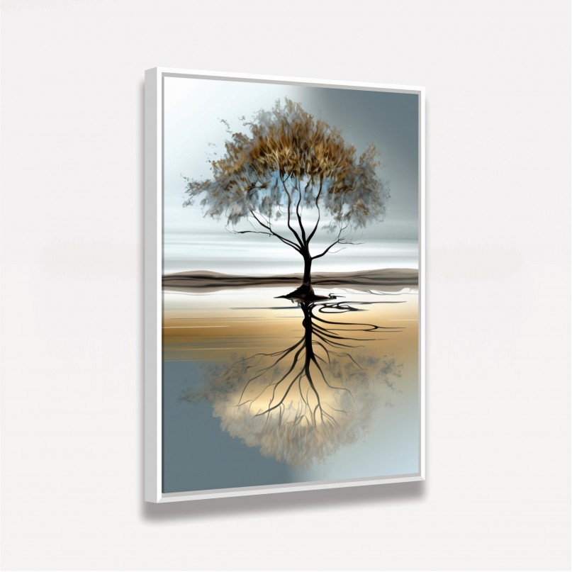 Quadro Abstrato Árvore Reflexo da Vida