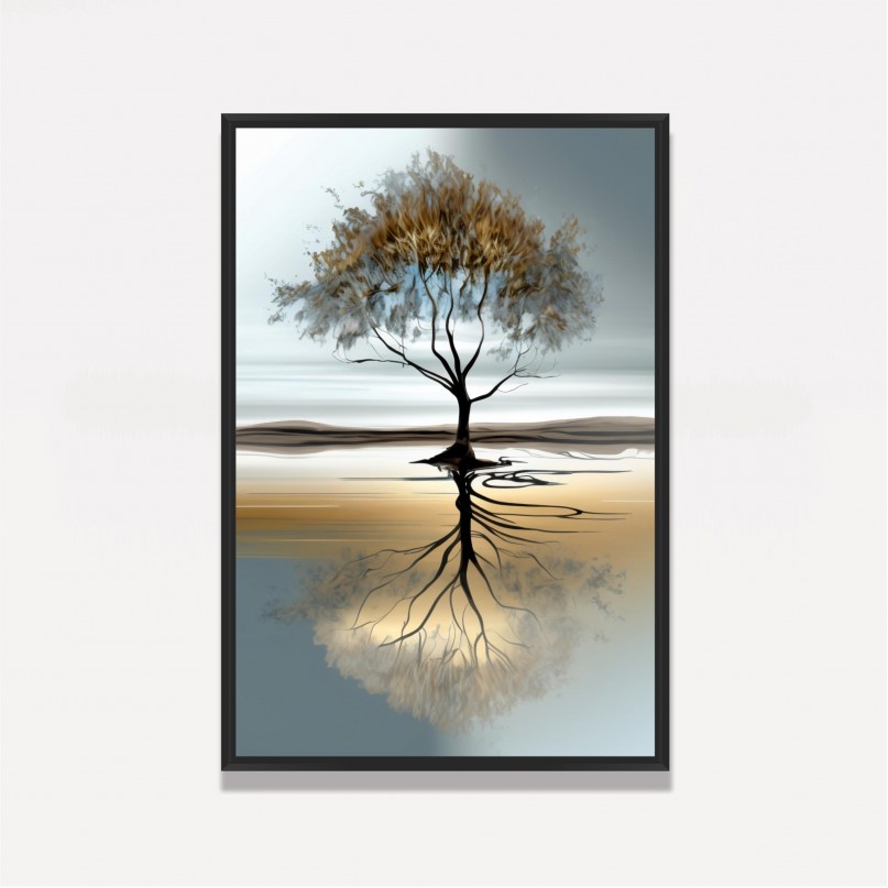 Quadro Abstrato Árvore Reflexo da Vida