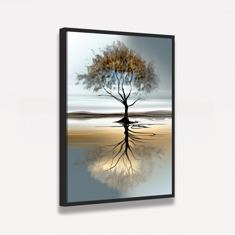 Quadro Abstrato Árvore Reflexo da Vida