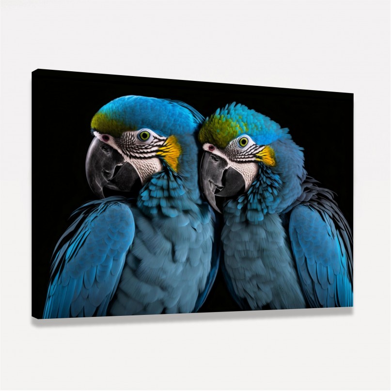 Quadro Casal de Araras em Harmonia