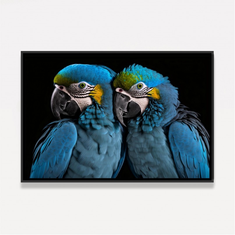 Quadro Casal de Araras em Harmonia