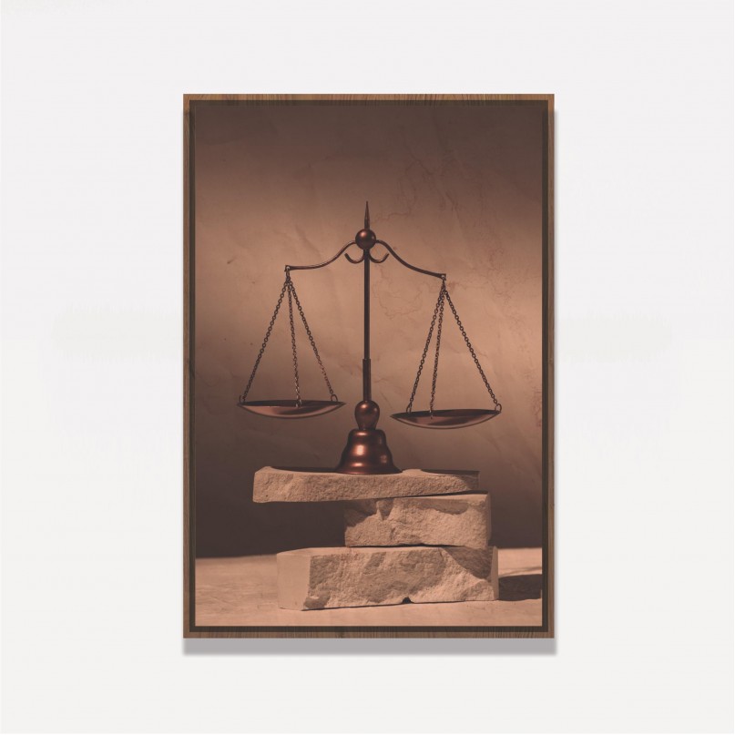 Quadro Advocacia Balança sobre a Rocha Vintage