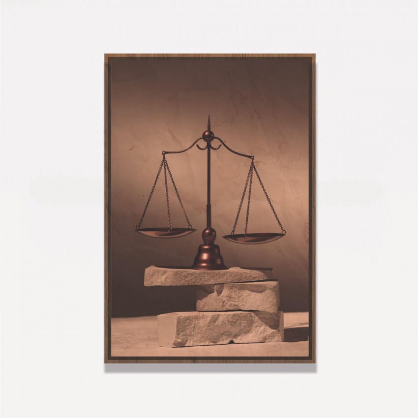 Quadro Advocacia Balança sobre a Rocha Vintage