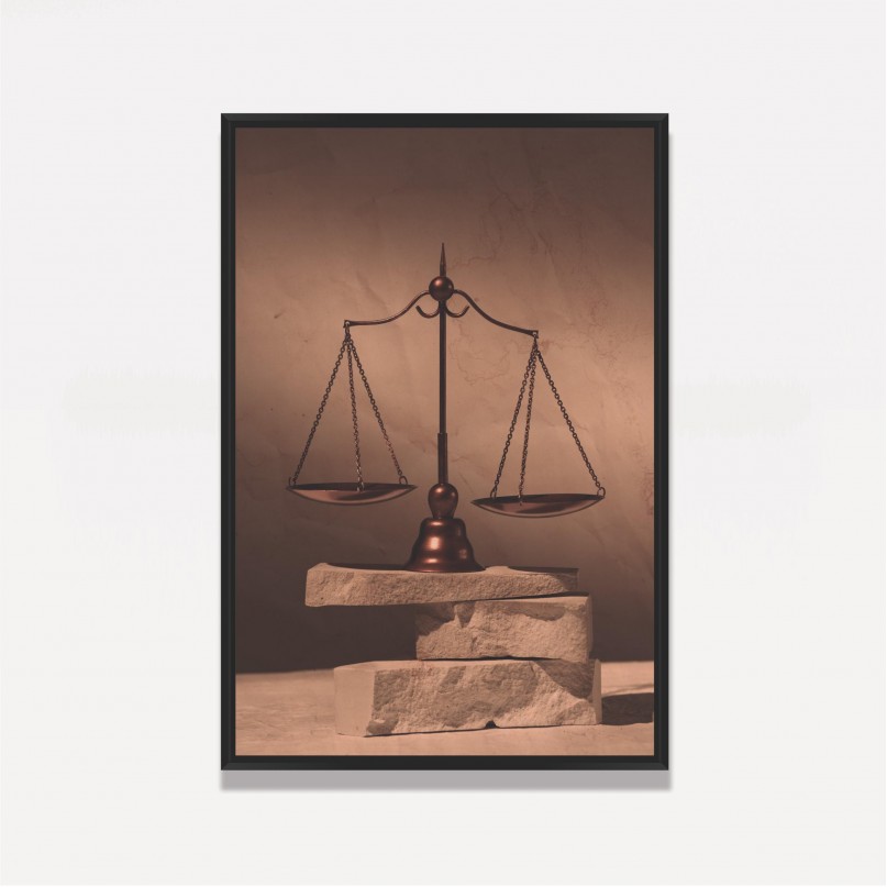 Quadro Advocacia Balança sobre a Rocha Vintage