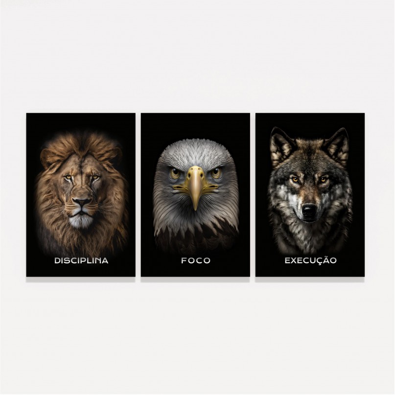 Quadro Trio Disciplina Foco Execução