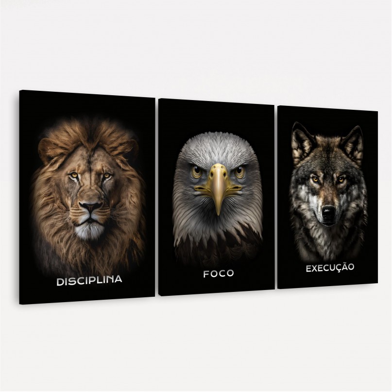 Quadro Trio Disciplina Foco Execução