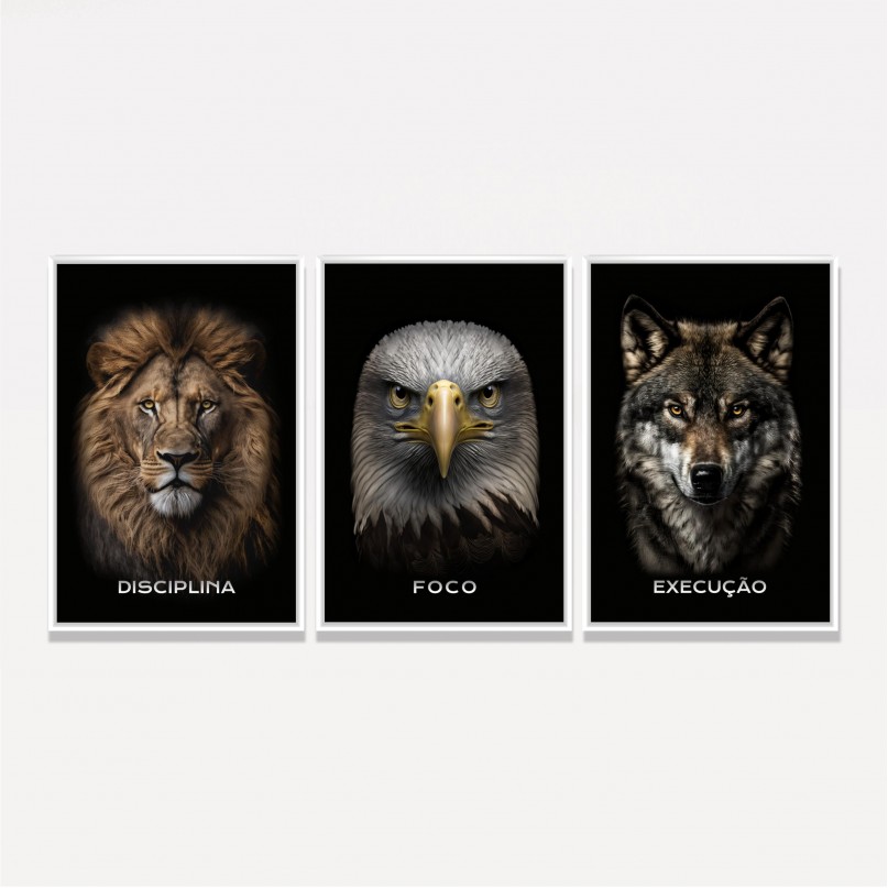 Quadro Trio Disciplina Foco Execução