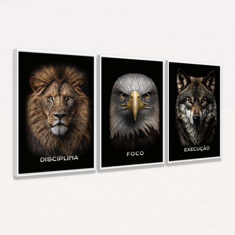 Quadro Trio Disciplina Foco Execução