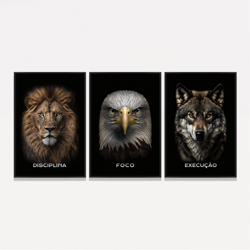 Quadro Trio Disciplina Foco Execução