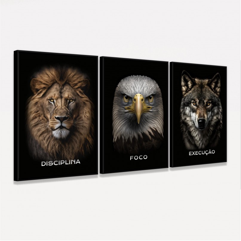 Quadro Trio Disciplina Foco Execução