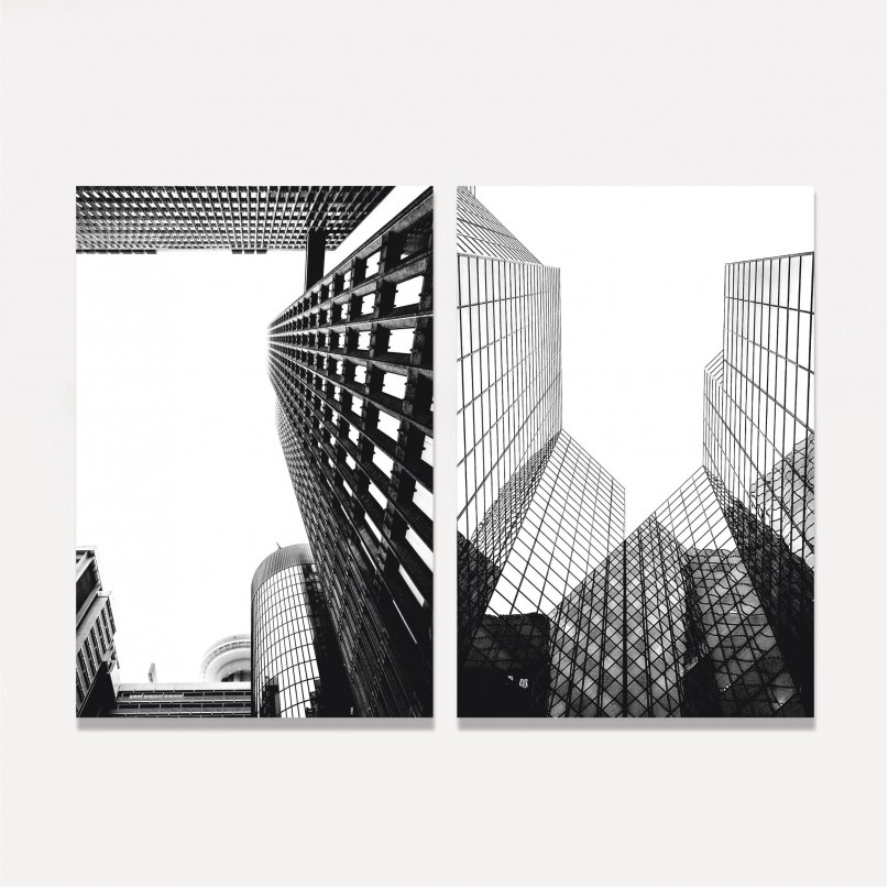 Quadro Silhuetas Urbanas - 2 Peças