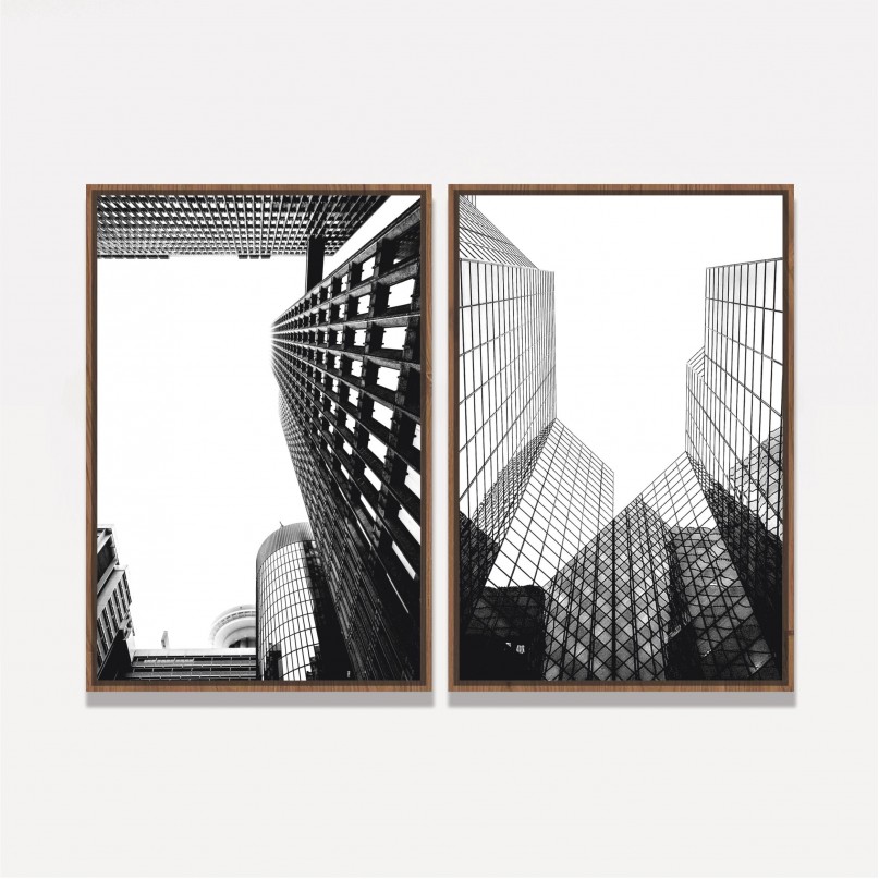 Quadro Silhuetas Urbanas - 2 Peças
