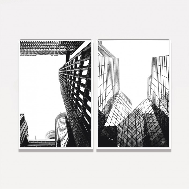 Quadro Silhuetas Urbanas - 2 Peças