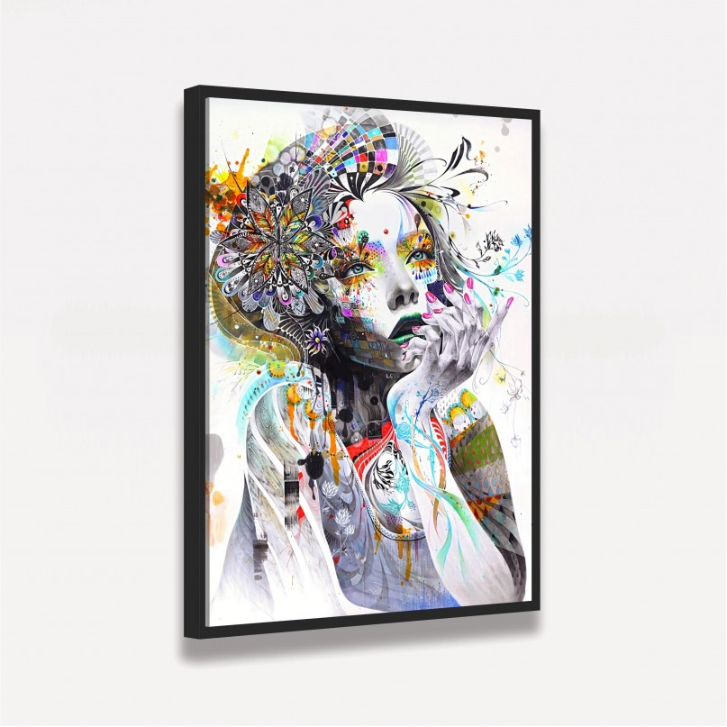 Quadro Mulher Abstrata Artístico Colorido