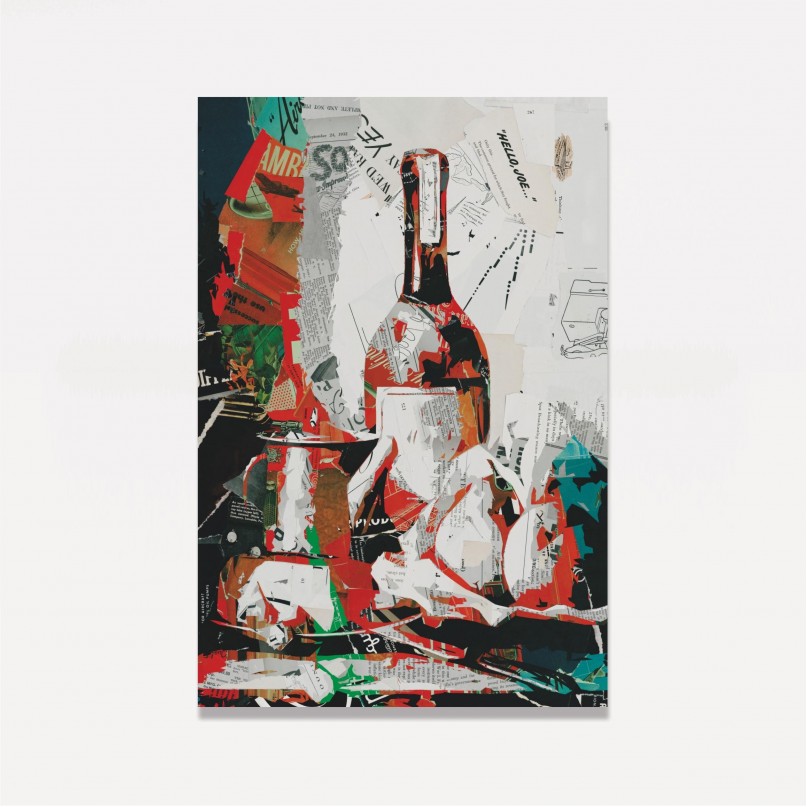 Quadro Decorativo The Wine Colage