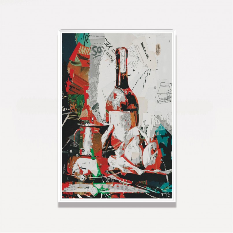 Quadro Decorativo The Wine Colage