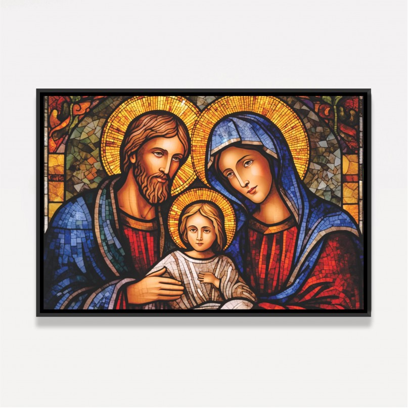 Quadro Sagrada Família Lar Sagrado em Mosáico