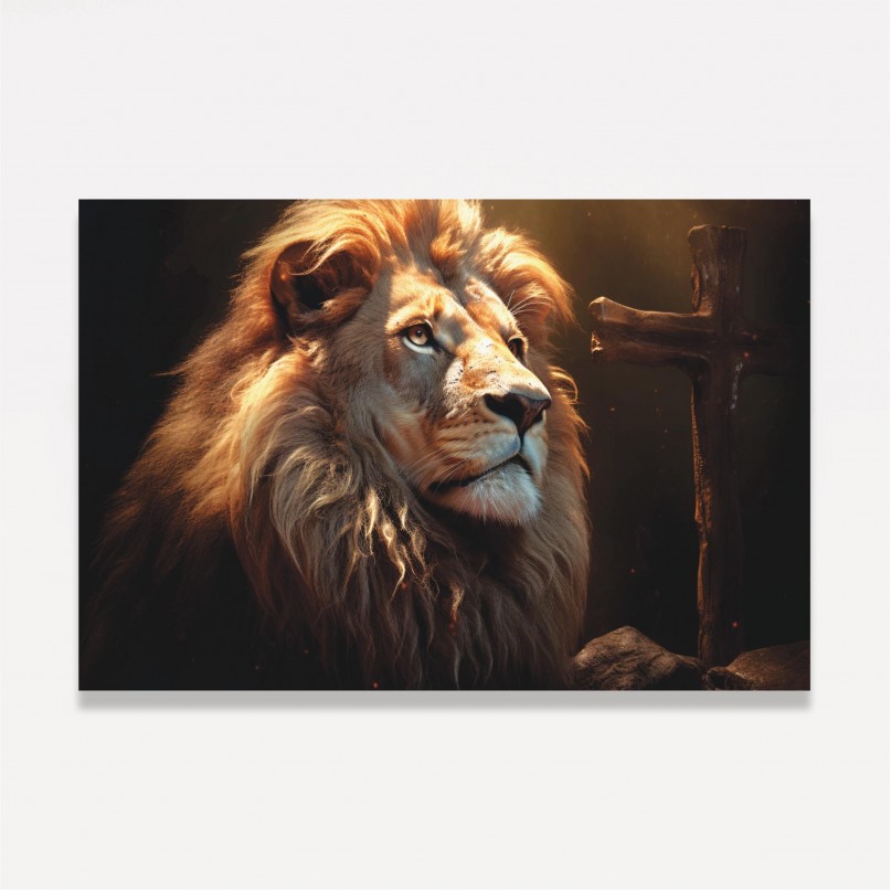 Quadro Majestade do Leão e a Cruz