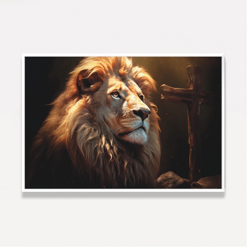 Quadro Majestade do Leão e a Cruz