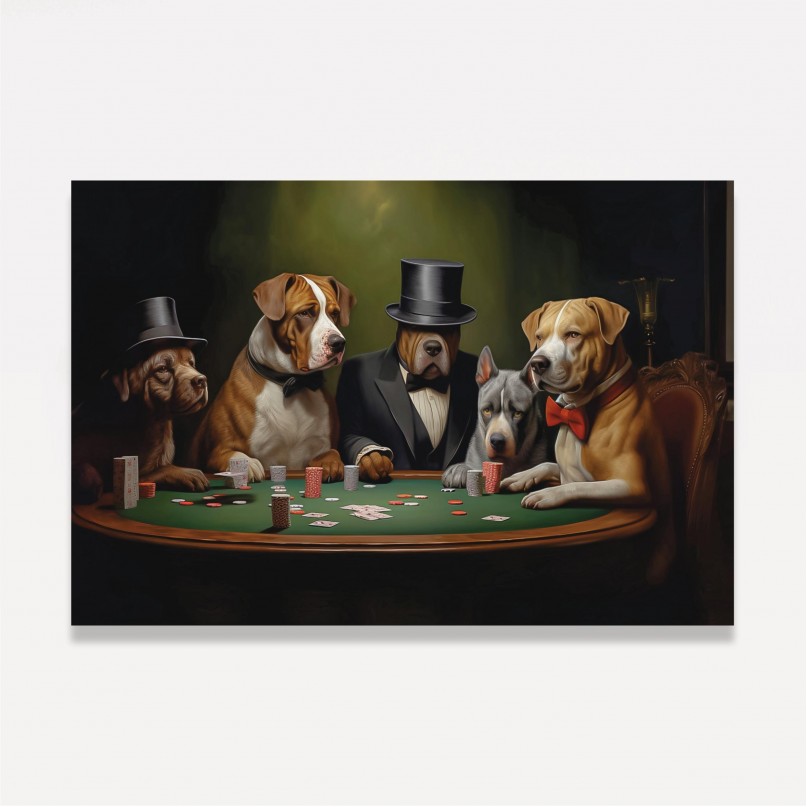 Quadro Cachorros Jogando Poker Game