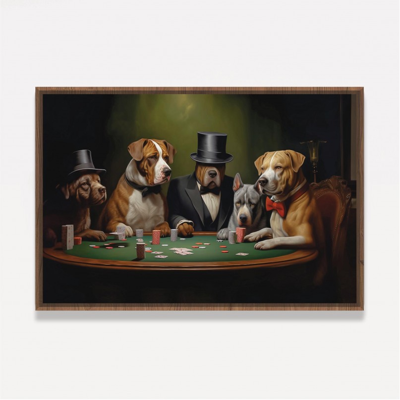 Quadro Cachorros Jogando Poker Game