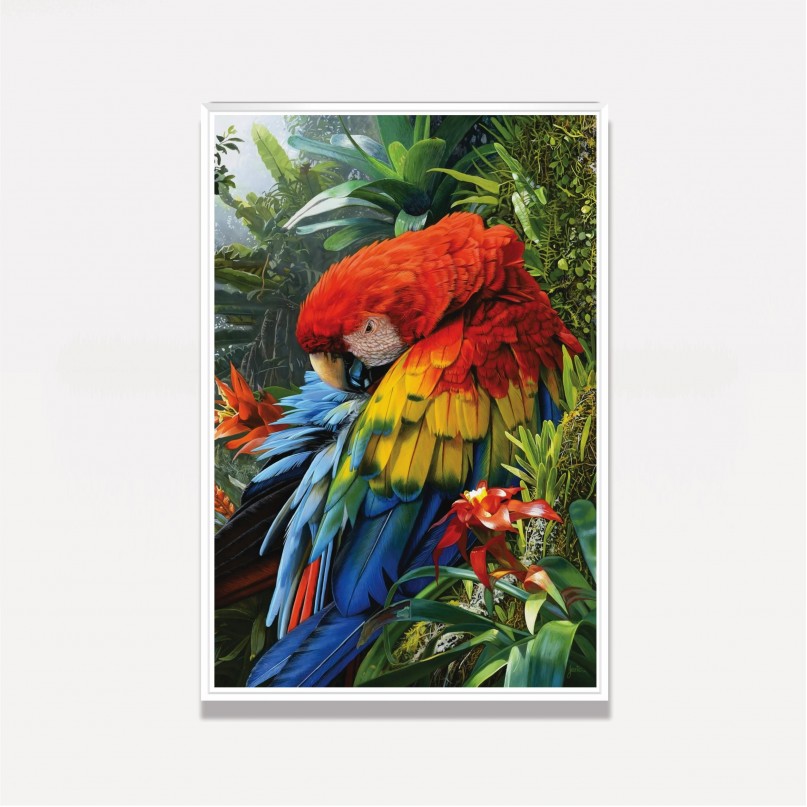 Quadro Arara Colorida na Floresta
