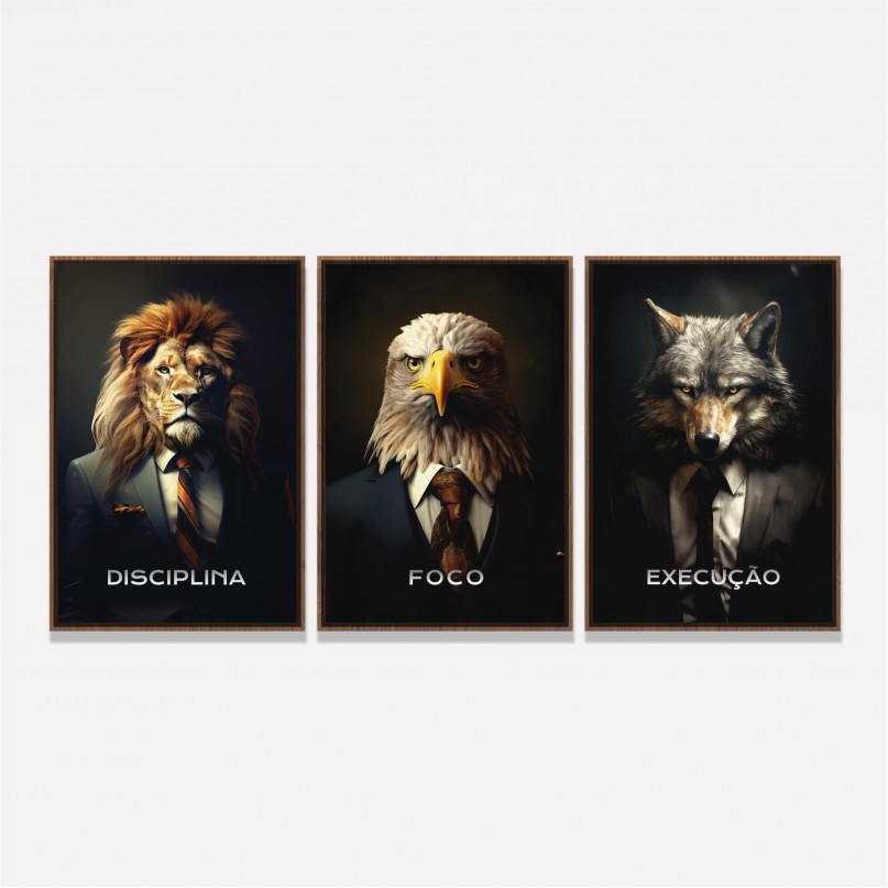 Quadro Trio Disciplina Foco Execução Bussiness