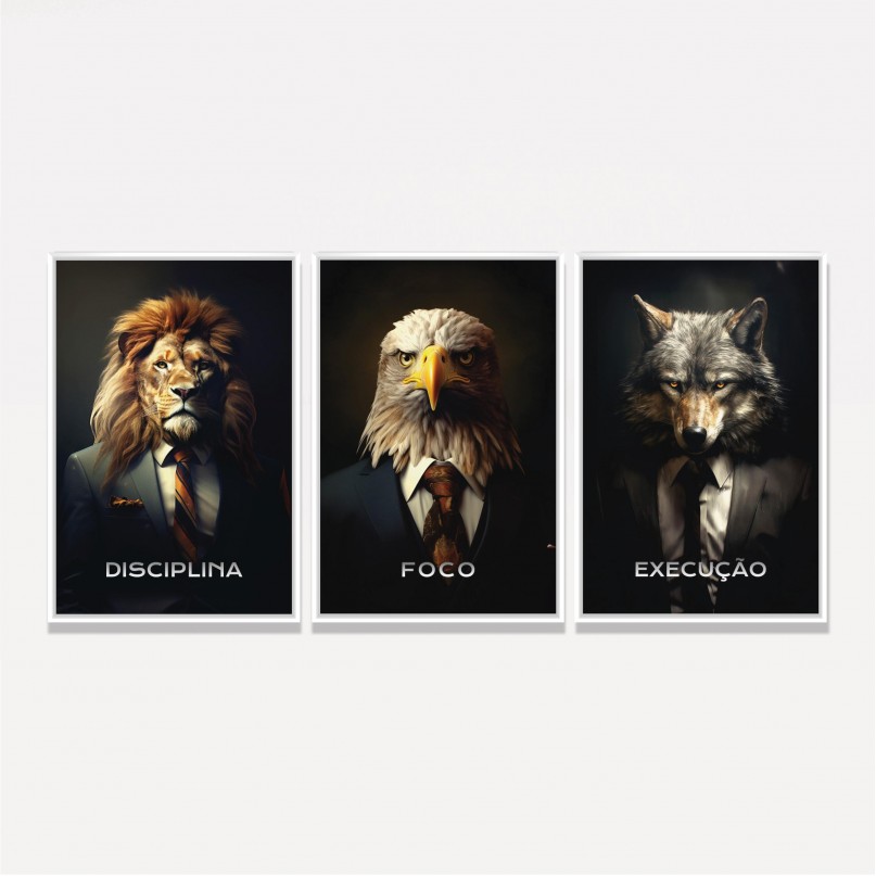 Quadro Trio Disciplina Foco Execução Bussiness