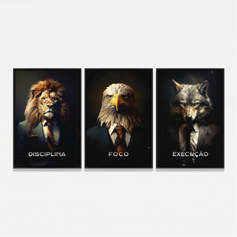 Quadro Trio Disciplina Foco Execução Bussiness