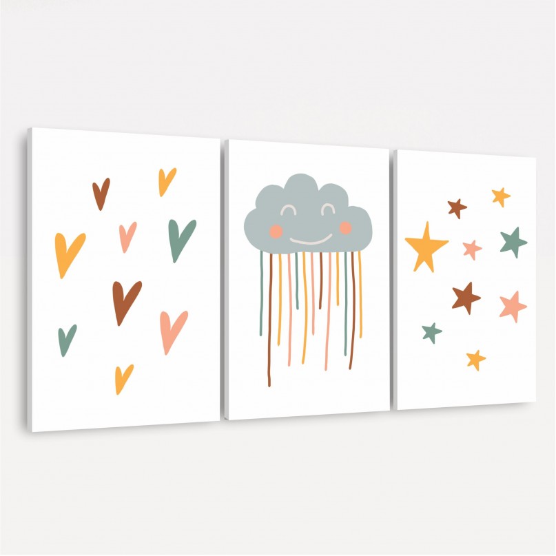 Quadro Trio Infantil Bons Sonhos