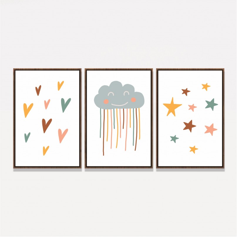 Quadro Trio Infantil Bons Sonhos