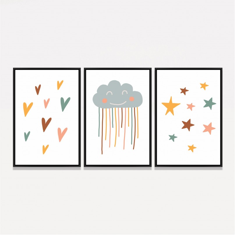 Quadro Trio Infantil Bons Sonhos