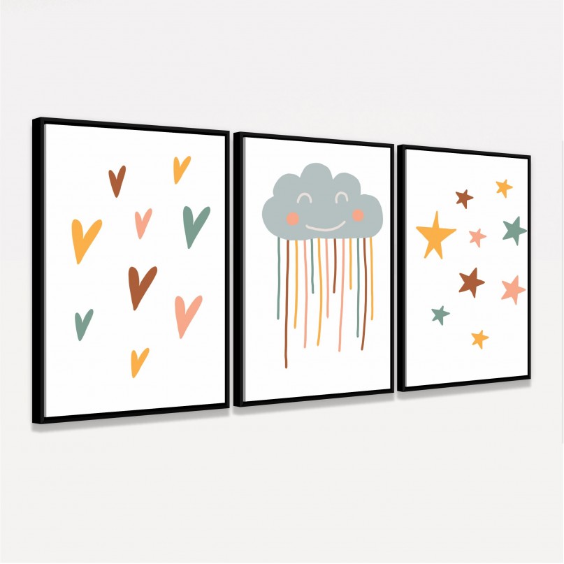 Quadro Trio Infantil Bons Sonhos