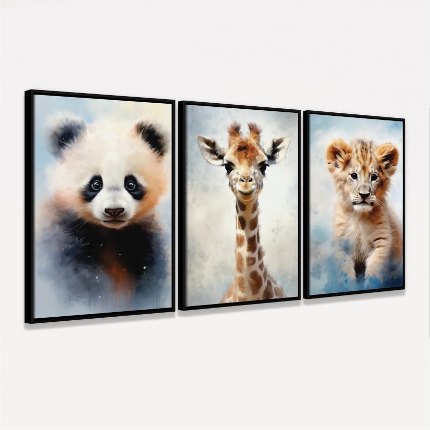 Quadro Trio Animais Filhotes
