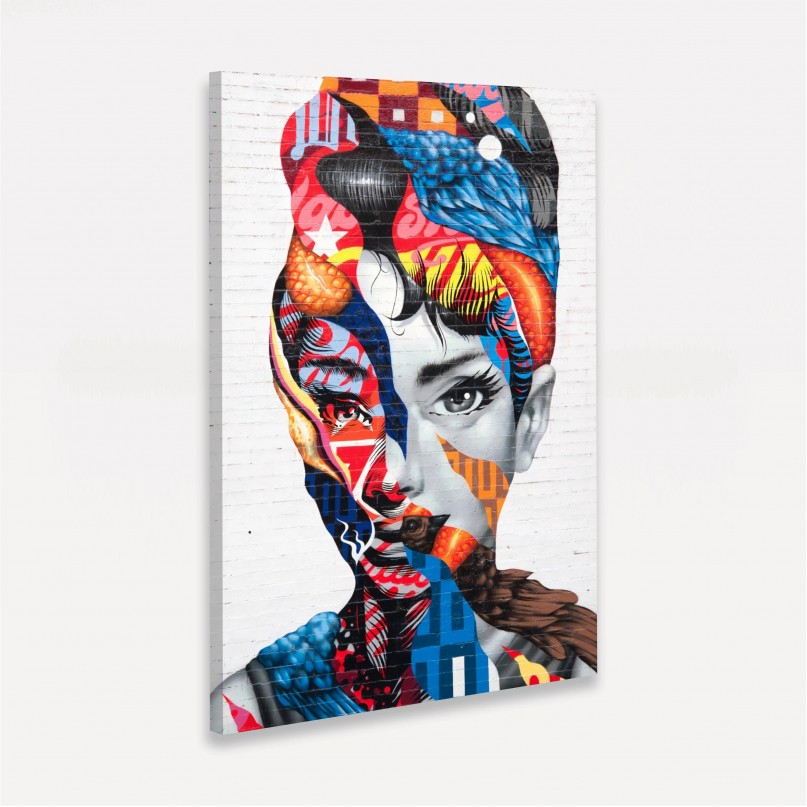 Quadro Audrey Hepburn Street Art decorativo