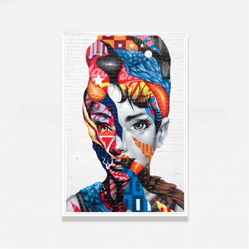 Quadro Audrey Hepburn Street Art decorativo