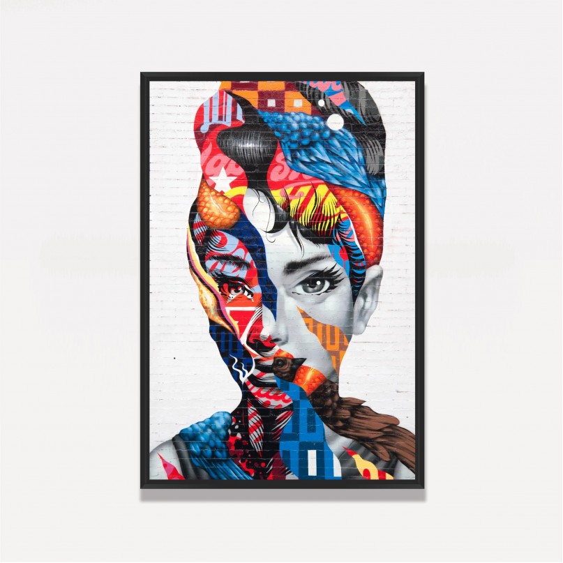 Quadro Audrey Hepburn Street Art decorativo