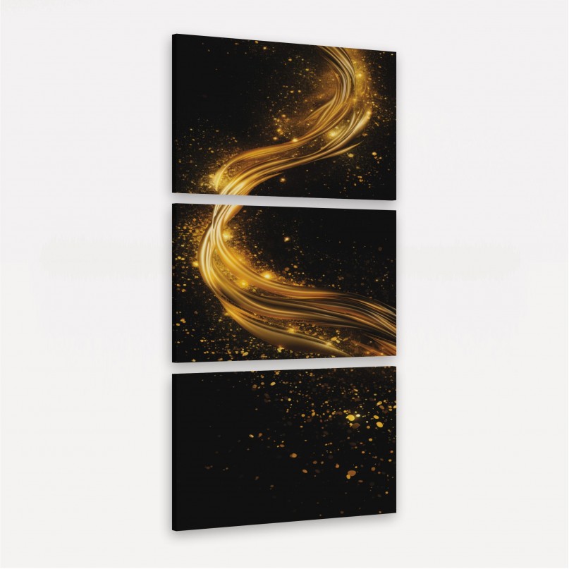 Quadro Trio Waves Golden